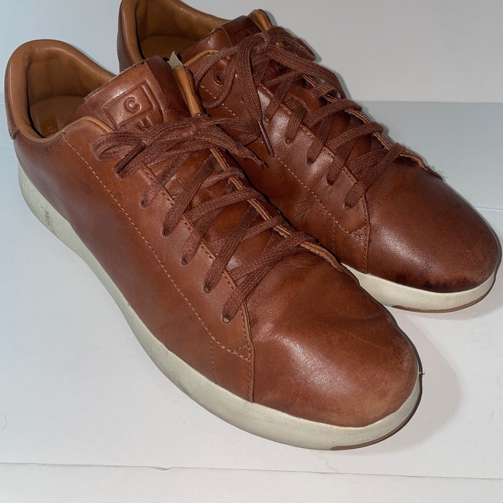 Cole Haan Men Grandpro Tennis Sneaker Leather C22585 Woodbury Handstain US 11